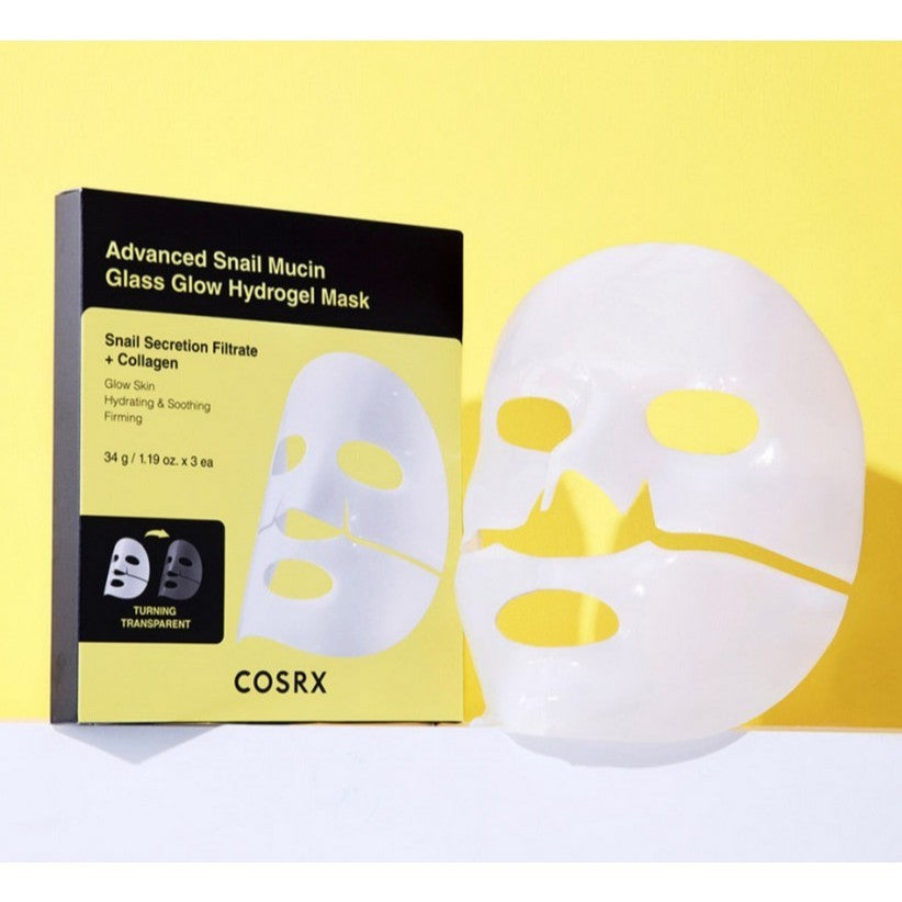 [NEW] COSRX Advanced Snail Mucin Glass Glow Hydrogel Mask, 34g (1box=3sheets / 1sheet)