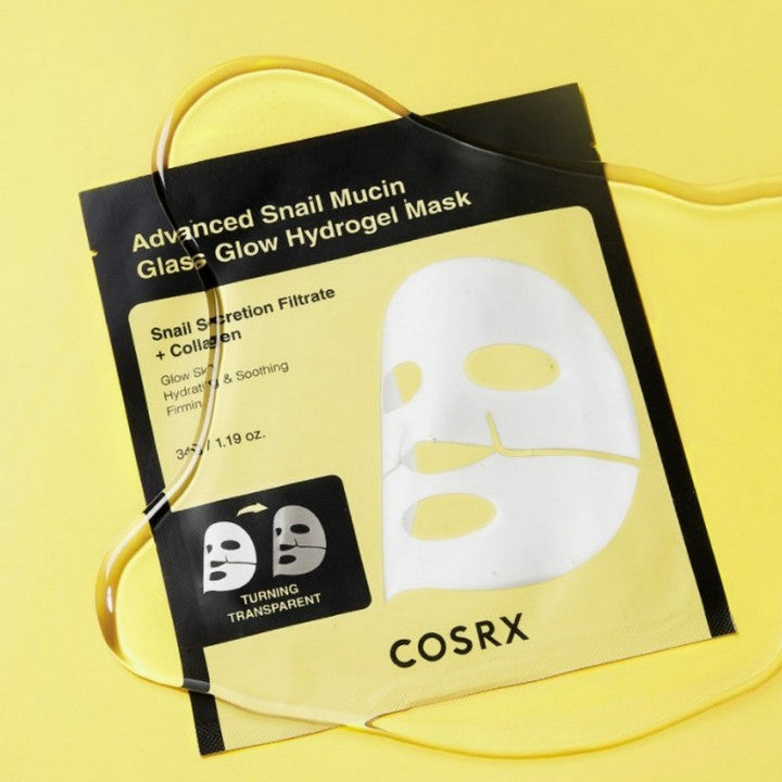 [NEW] COSRX Advanced Snail Mucin Glass Glow Hydrogel Mask, 34g (1box=3sheets / 1sheet)