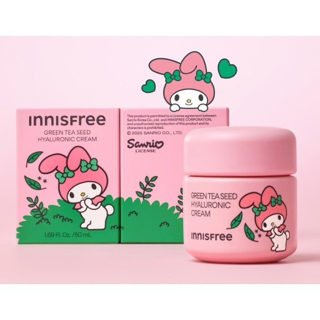 INNISFREE [My Melody Edition] Green Tea Seed Hyaluronic Serum 80ml / Cream 50ml