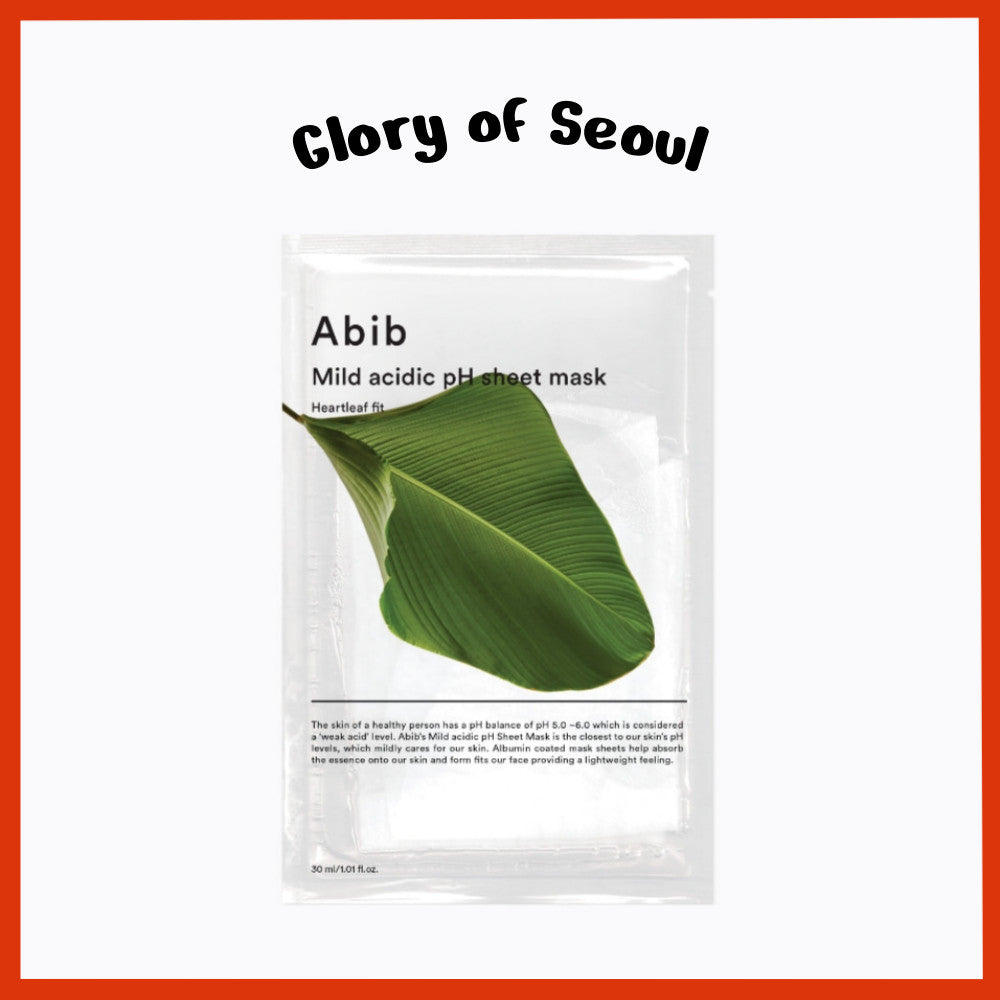 [SET] Abib Mild Acidic pH Heartleaf Fit Sheet Mask 30ml*10 Sheets