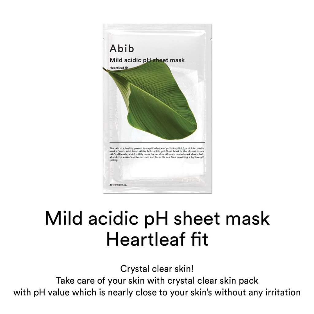 [SET] Abib Mild Acidic pH Heartleaf Fit Sheet Mask 30ml*10 Sheets