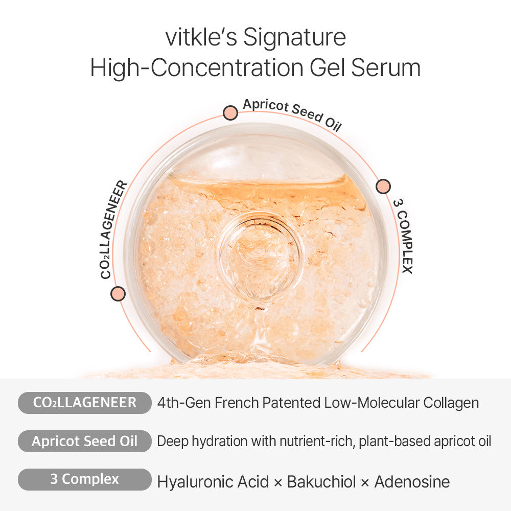 (Free Gift) VITKLE Apricot Collagen Gel Serum Mist 100ml + Free Heart Bottle Keychain