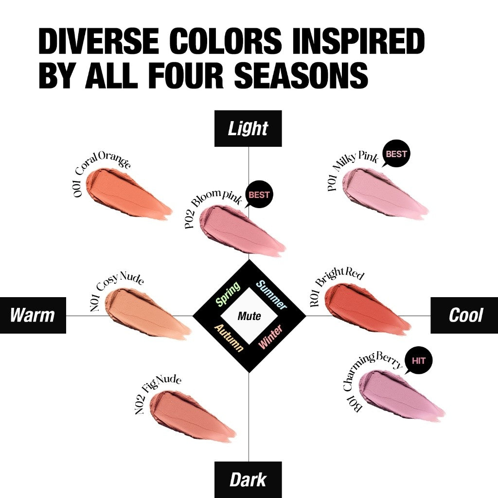 [NEW] TFIT Fluffy Velvet Cushion Blush, 4g (7 Colors)