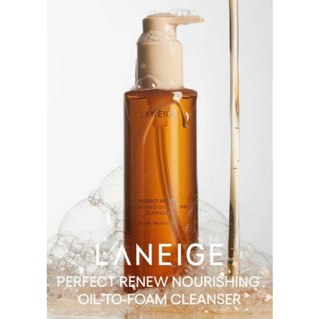 LANEIGE Perfect Renew Nourishing Oil-To-Foam Cleanser, 200ml, 50ml