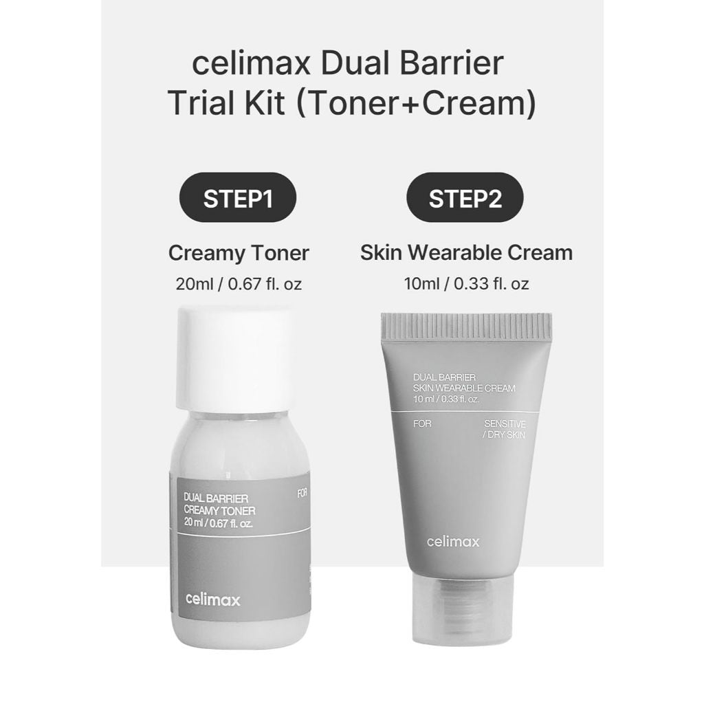 CELIMAX Dual Barrier Trial Kit (Toner 20ml + Cream 10ml)