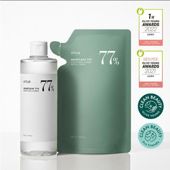 ANUA Heartleaf 77% Soothing Toner 350ml (2 Options)