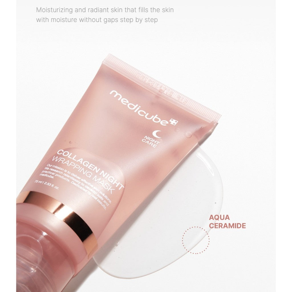 MEDICUBE Collagen Milk Toning, Collagen Night, Kojic Acid Turmeric, PDRN Pink Caffeine Wrapping Mask, 75ml (1EA 4 Types / Set)