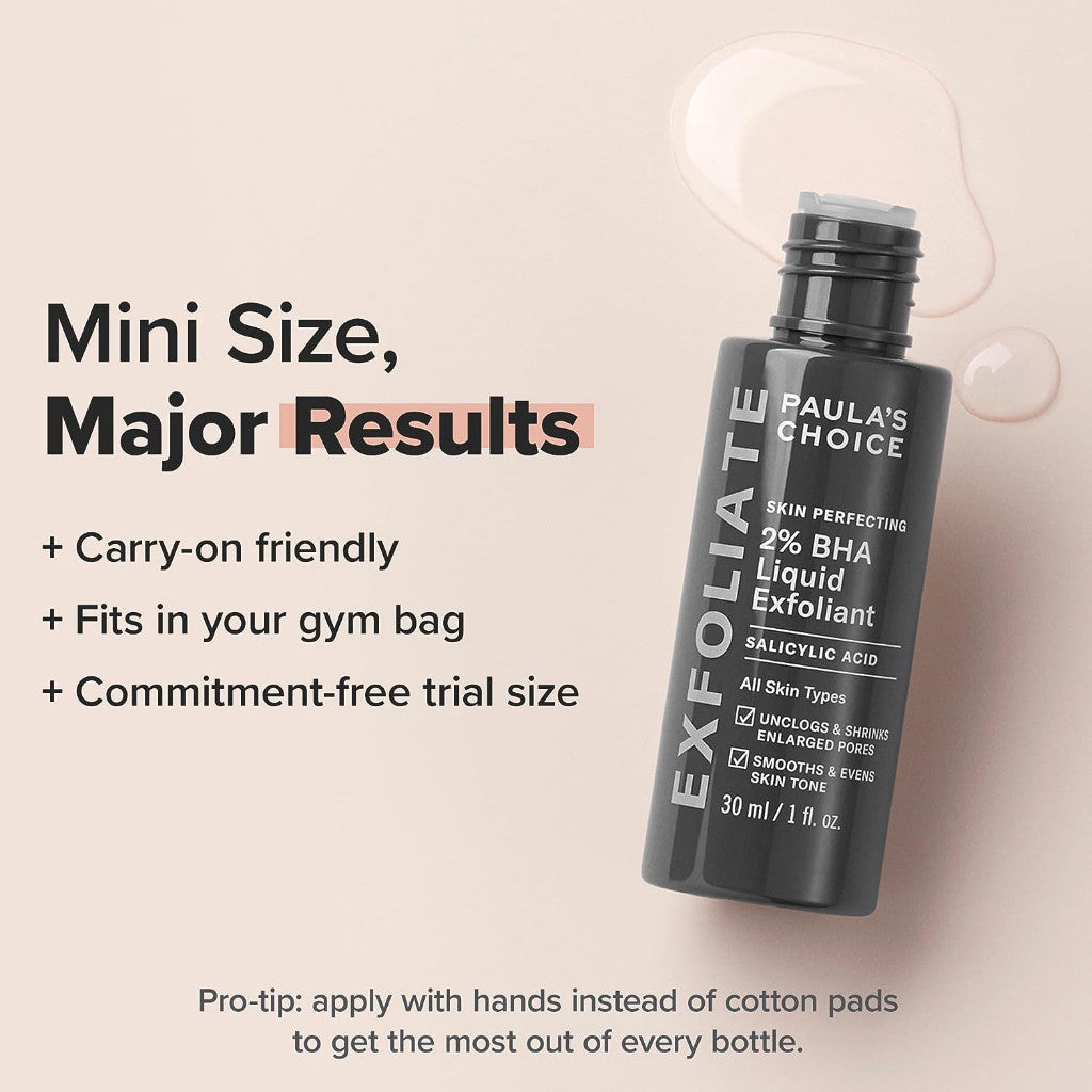 Paula's Choice Skin Perfecting 2% BHA Liquid Salicylic Acid Exfoliant, Gentle Facial Exfoliator for Blackheads, Large Pores, Wrinkles & Fine Lines 30ml / 118ml / 236ml