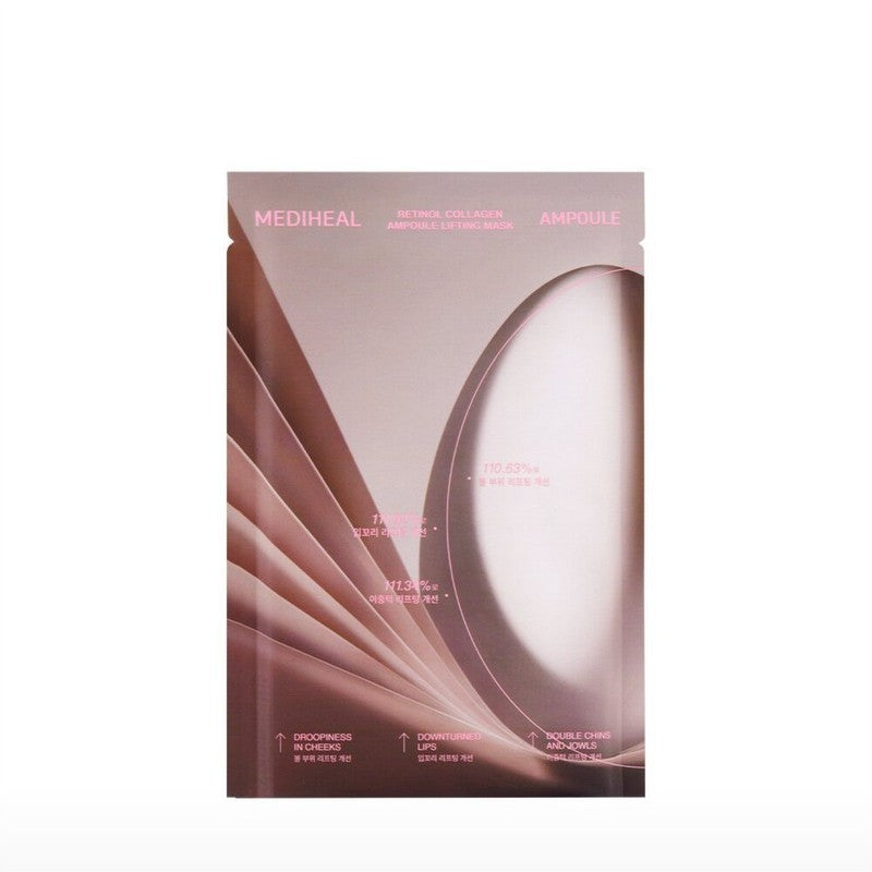 Mascarilla facial tipo lámina de efecto lifting MEDIHEAL Retinol Collagen Ampoule / Crema (Ampolla/Crema), 2 tipos