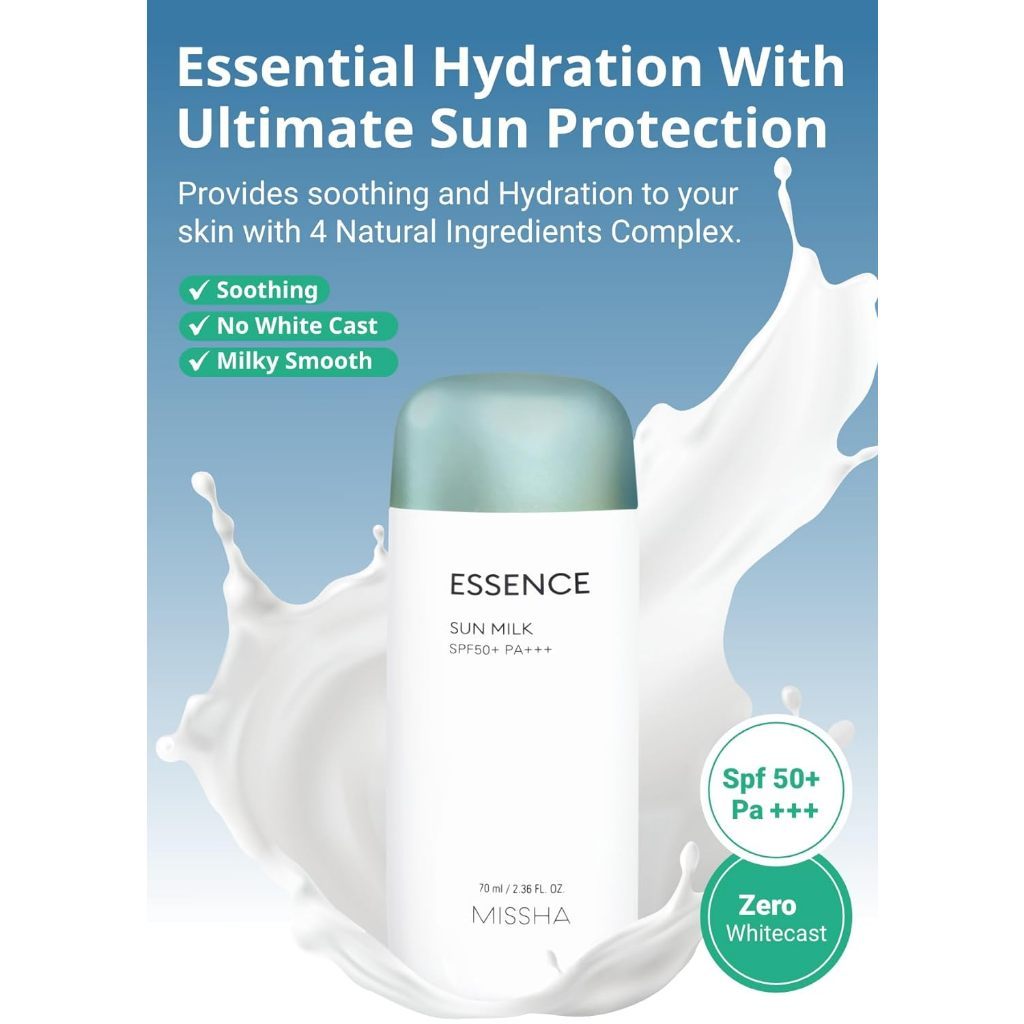 MISSHA All Around Safe Block Essence Sun Milk / Finish Sun Milk / Waterproof Sun Milk 70ml