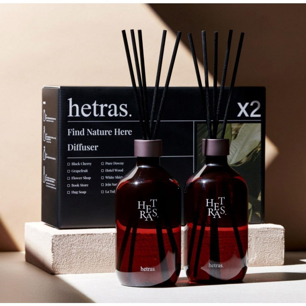[HETRAS] Premium Reed Diffuser: Set of 2 x 16.9oz (1,000 ml) Large Capacity | Fragrance Oil Diffuser & Sticks for Home & Office & Bathroom Decor