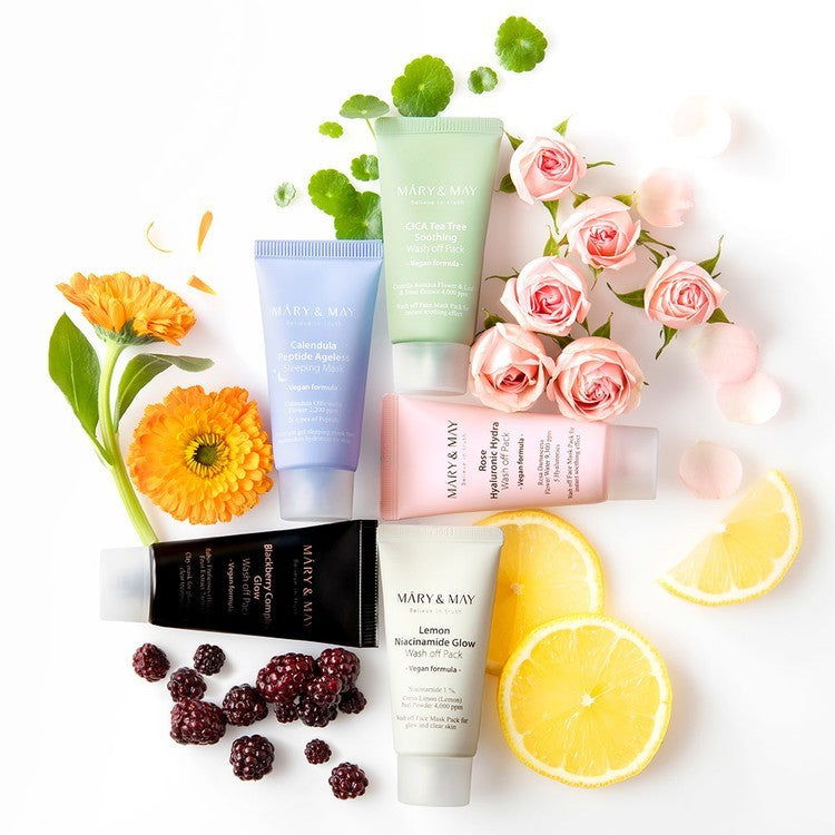 [MINI] MARY&MAY Vegan Wash Off Pack 30g (4 Types)