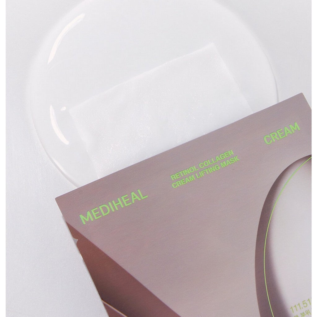 Mascarilla facial tipo lámina de efecto lifting MEDIHEAL Retinol Collagen Ampoule / Crema (Ampolla/Crema), 2 tipos