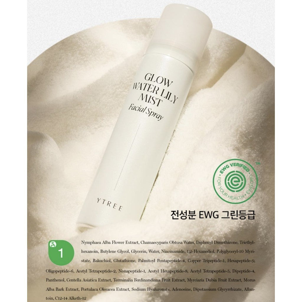 [YTREE] Glow Water Lily Mist, 60mL | Facial Spray, Alba Water Lily Flower Extract 500,000ppm