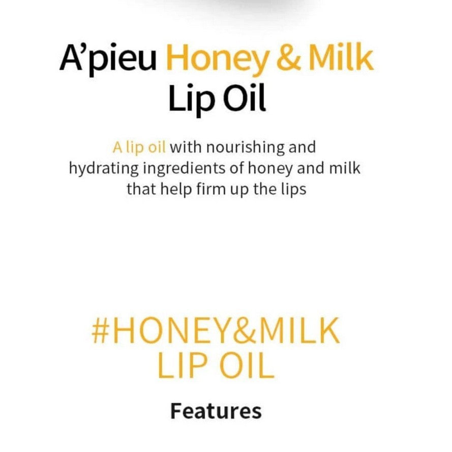 A'PIEU Honey & Milk Lip Oil 5g / 3 options