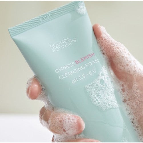 ROUND AROUND cypress blemish cleansing foam ph 5.5-6.5 200ml