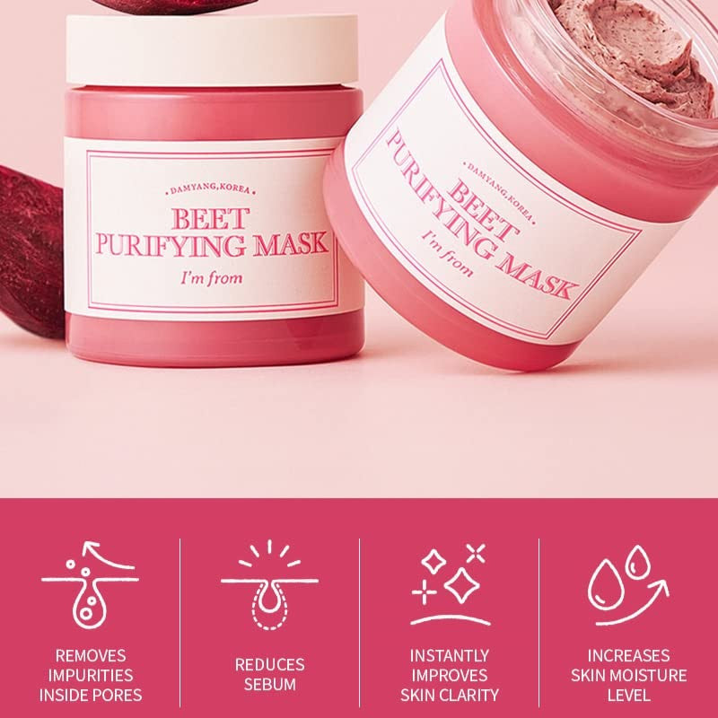 Colección de mascarillas faciales I'm From (7 tipos) │ Ginseng / Artemisa / Arroz / Purificante de remolacha / Miel / Exfoliante de higo / Mandarina