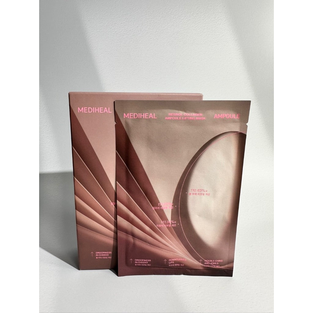Mascarilla facial tipo lámina de efecto lifting MEDIHEAL Retinol Collagen Ampoule / Crema (Ampolla/Crema), 2 tipos