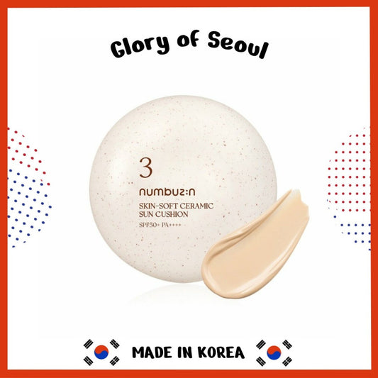 Numbuzin No. 3 Skin-Soft Ceramic Sun Cushion SPF50+ PA++++