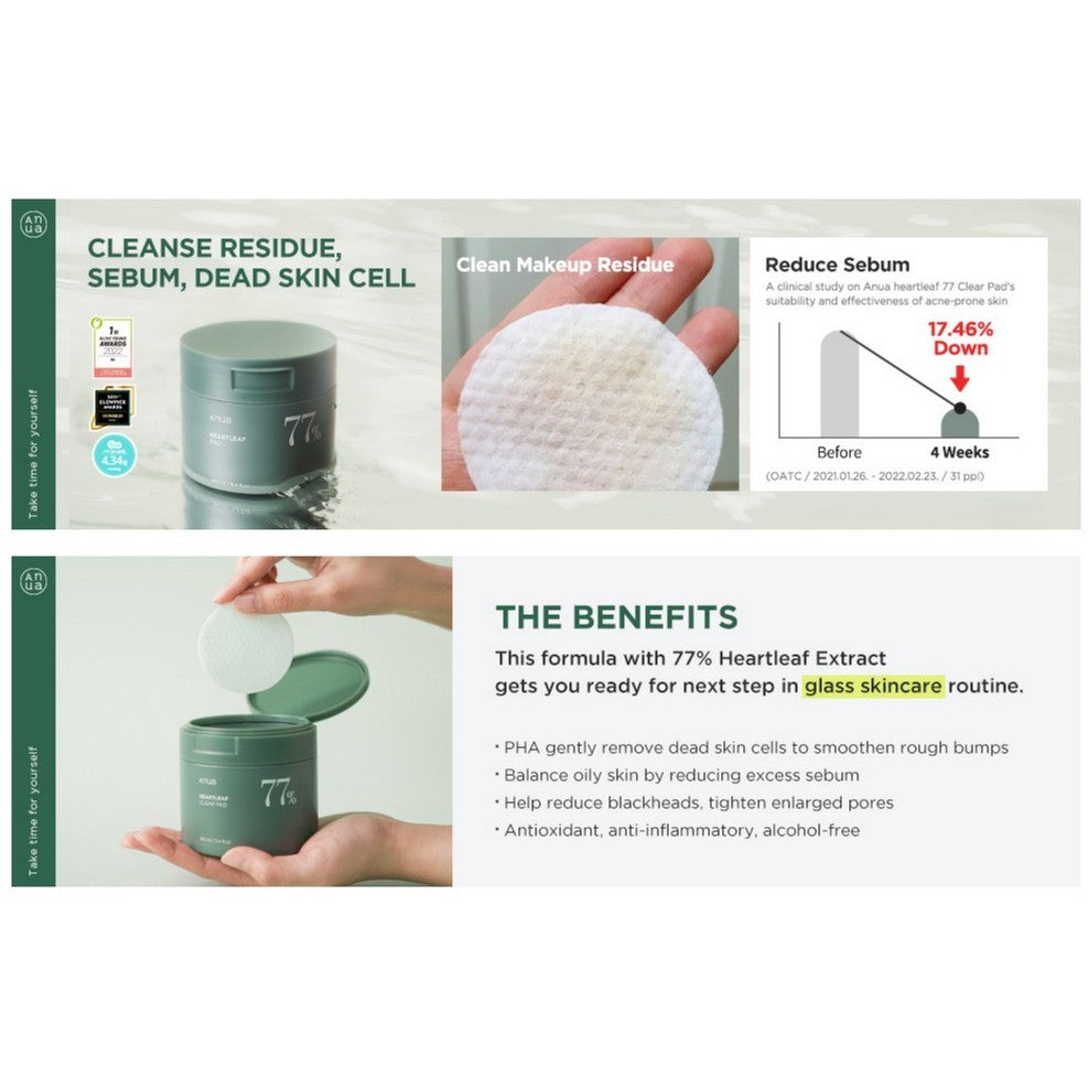 [REFILL] ANUA Heartleaf 77 Clear Pad 70 Pads 160ml