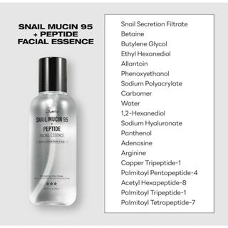 [Jumiso] Snail Mucin 95% + Peptide Essence 4.73 fl.oz / 140ml | Hydrating Serum with Snail, Face Moisturizer for Dry Skin, Daily Deep Hydration, Korean Skincare