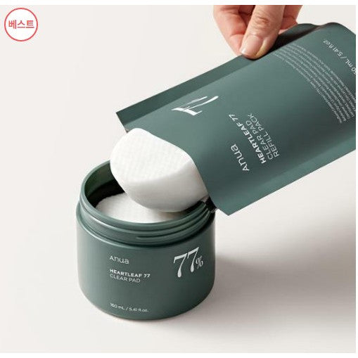 [ORIGINAL PRODUCT+REFILL SET] ANUA Heartleaf 77 Clear Pad 70 Pads 160ml + 70 Pads 160ml