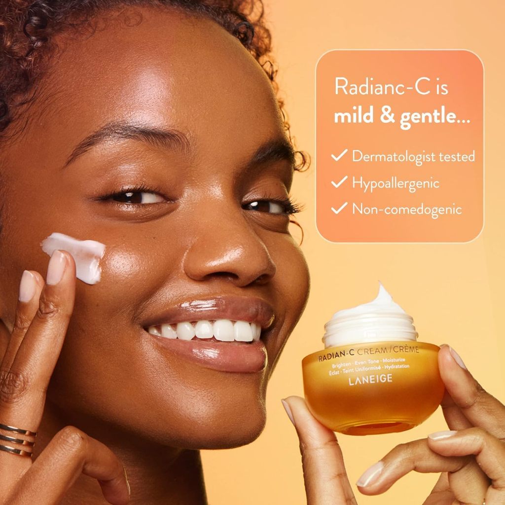 Crema LANEIGE Radian-C: hidrata, ilumina visiblemente y reduce la apariencia de manchas oscuras con vitamina C EAE y vitamina E 30 ml