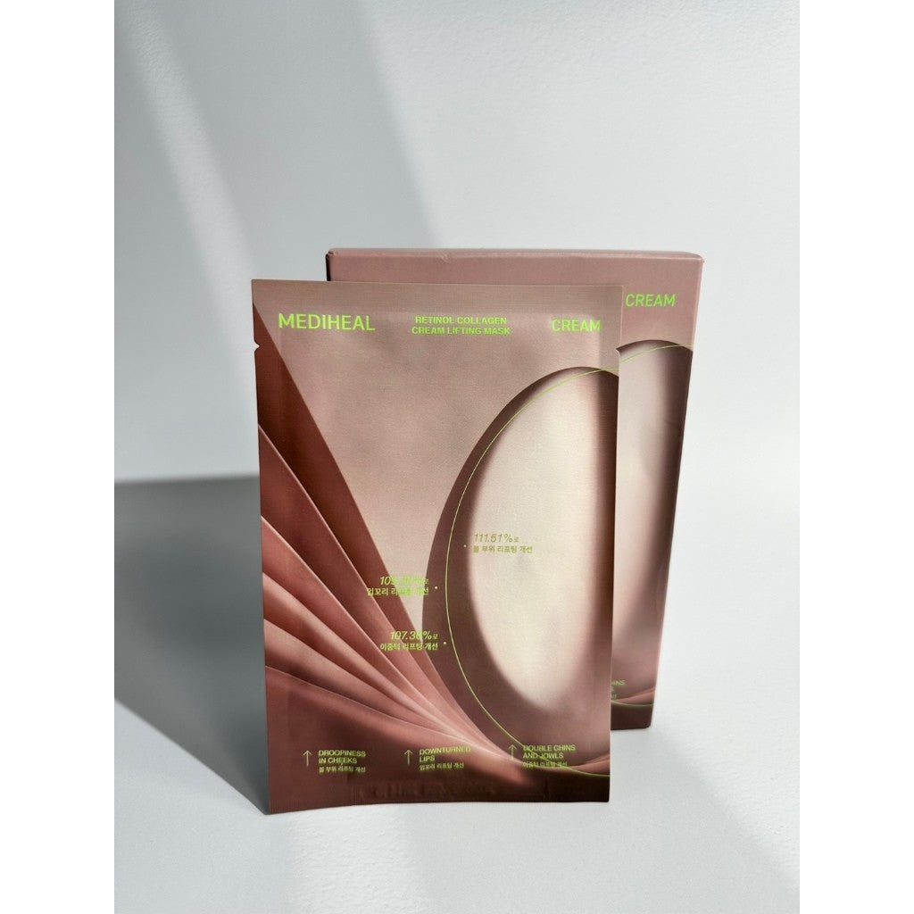 Mascarilla facial tipo lámina de efecto lifting MEDIHEAL Retinol Collagen Ampoule / Crema (Ampolla/Crema), 2 tipos