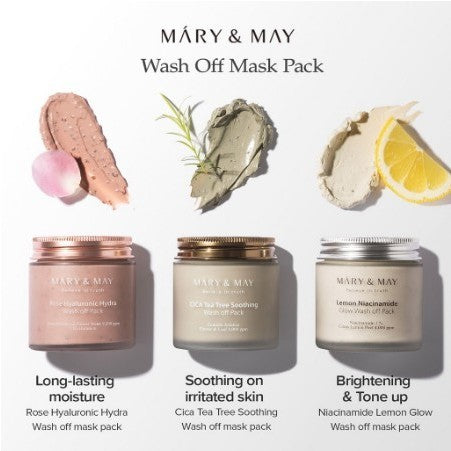 MARY&MAY Vegan Wash Off Pack 125g (4 Types)
