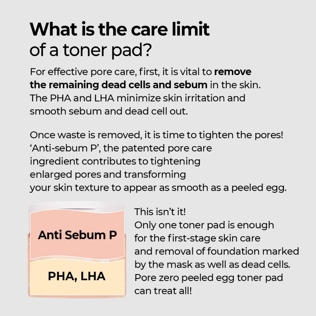 Numbuzin No.4 Pore Zero Peeled Egg Toner Pad 70 Sheets
