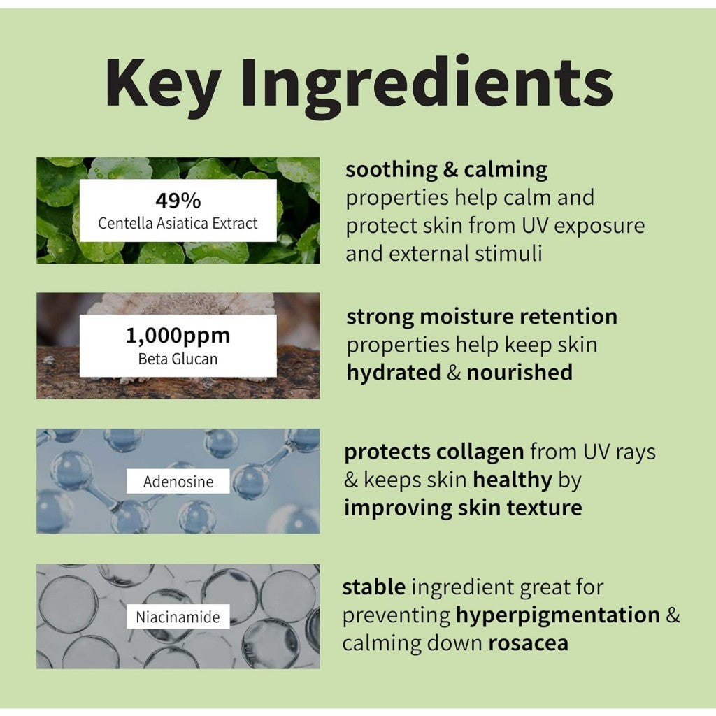 [IUNIK] Centella Calming Daily Sunscreen, 60mL | SPF 50+ PA++++ Vegan Moisture Non-Sticky No White Cast, Light-Weight, Reef-Safe, UVA UVB, Matte-Finish