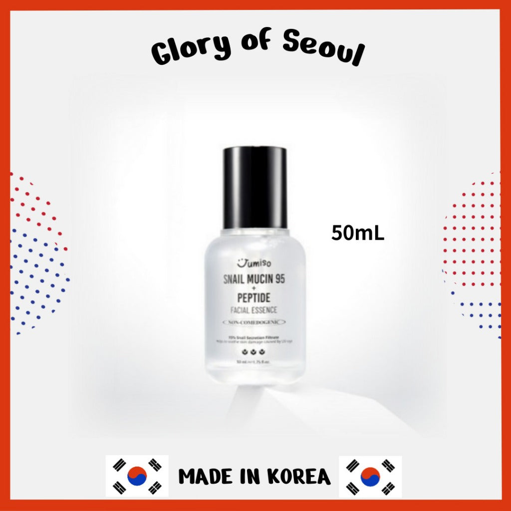 [Jumiso] Snail Mucin 95% + Peptide Essence 50ml | Mini Size, Hydrating Serum with Snail, Face Moisturizer for Dry Skin, Daily Deep Hydration, Korean Skincare