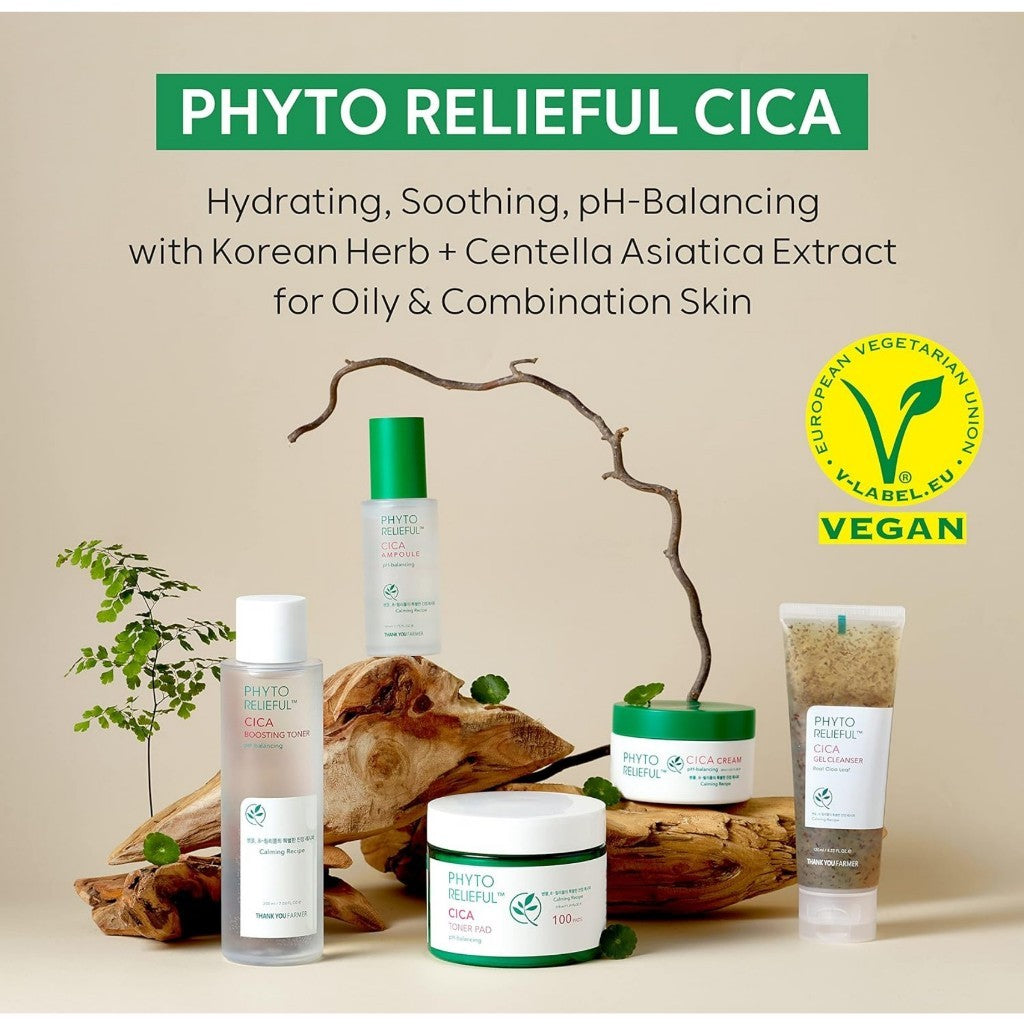 THANK YOU FARMER Phyto Relieful™ Cica Cream 2.81 Fl Oz (80ml) - Vegan, Centella Asiatica for Soothing