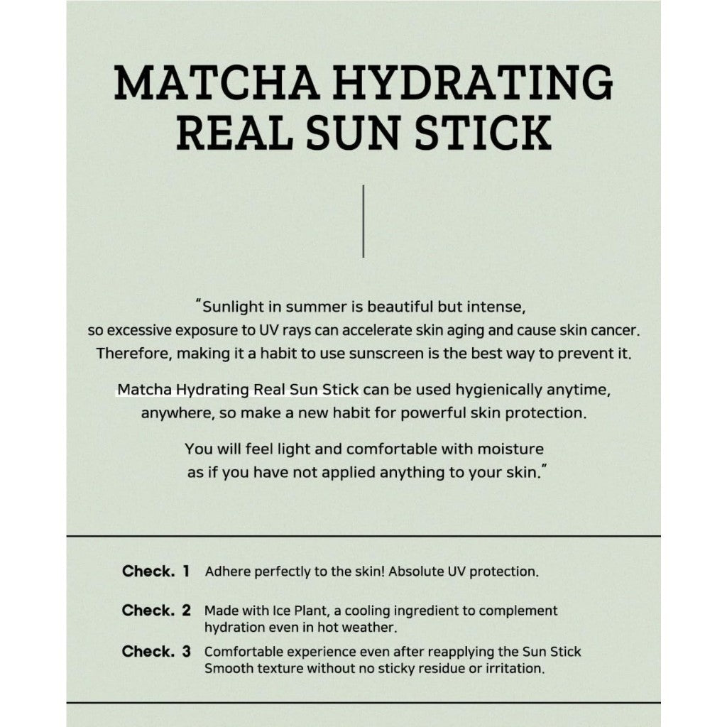 [B_LAB] Matcha Hydrating Real Sun Stick, 21g