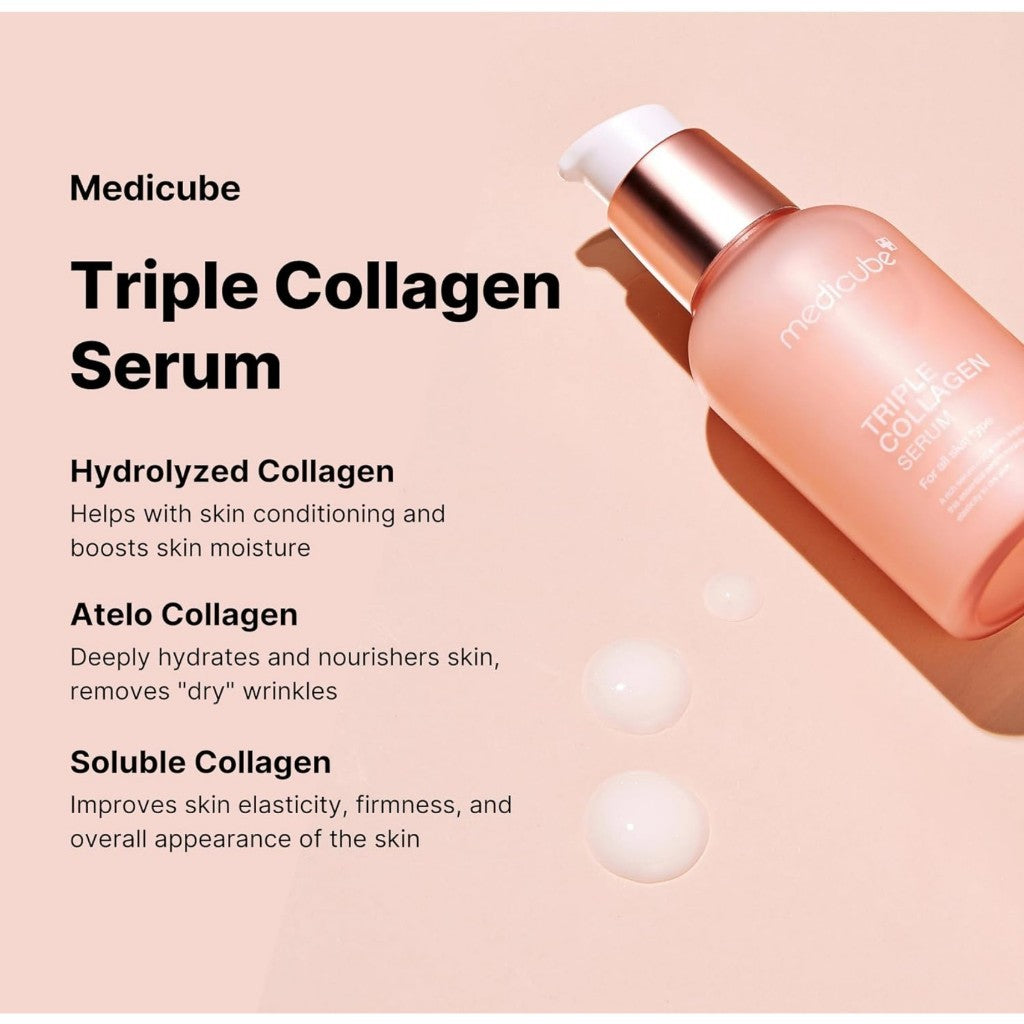 [Medicube] Triple Collagen Serum 55mL/1.85 fl.oz , Nourish dull skin with Triple Collagen Complex - A lightweight serum with Niacinamide and Hyaluronic Acid