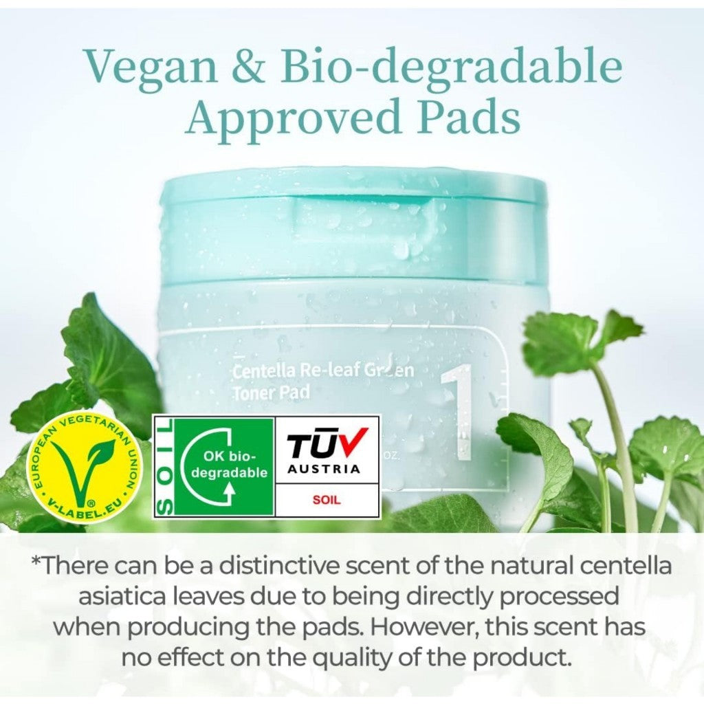 [Only Refill] numbuzin No.1 Centella Re-Leaf Green Toner Pad Refill Pack | Vegan Pad, Double-Sided, Herb extracts, Calming, 70 Pads
