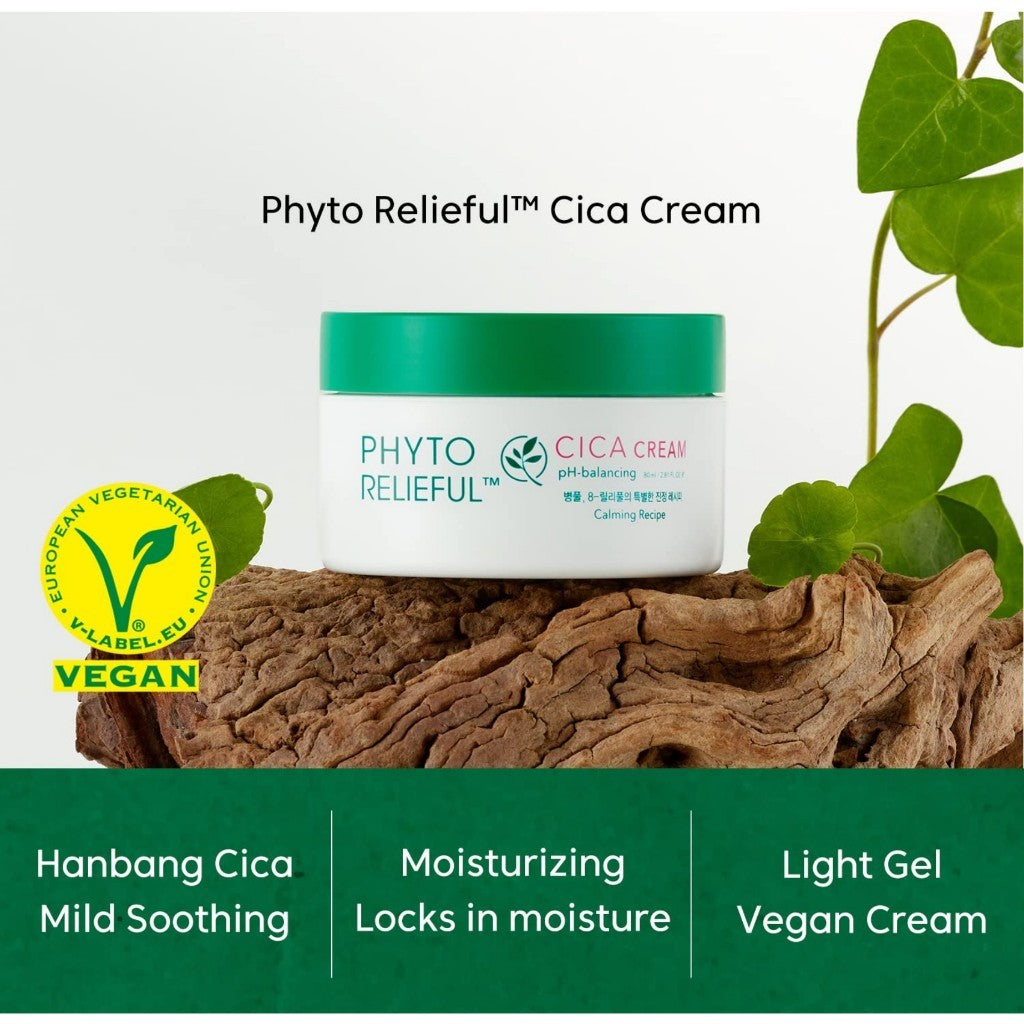 THANK YOU FARMER Phyto Relieful™ Cica Cream 2.81 Fl Oz (80ml) - Vegan, Centella Asiatica for Soothing