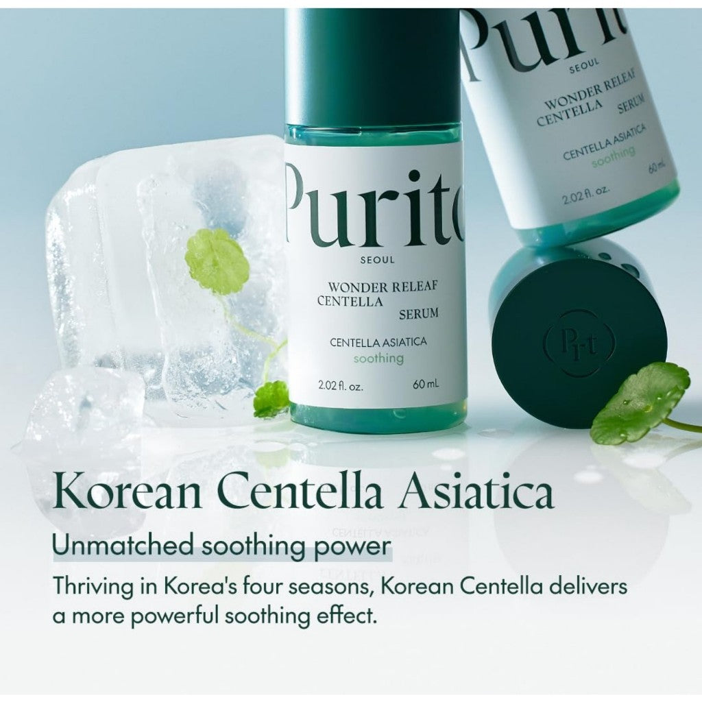 PURITO SEOUL Wonder Releaf Centella Serum, 60mL | Korean Centella, Ampoule, Soothing, Barrier Strengthening