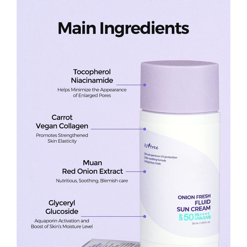 Isntree Onion Fresh Fluid Sun Cream 50ml SPF50 PA++++