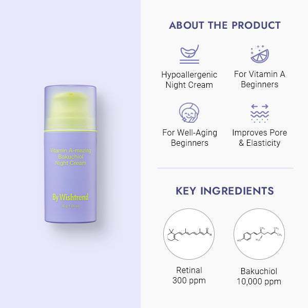 BY WISHTREND Vitamin A-mazing Bakuchiol Night Cream 30ml, 10ml
