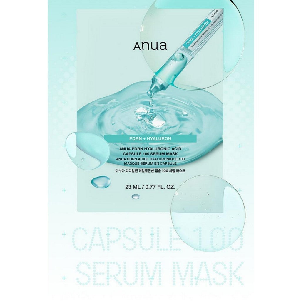 ANUA PDRN Hyaluronic Acid Capsule 100 Serum Mask 23ml 1 Sheet