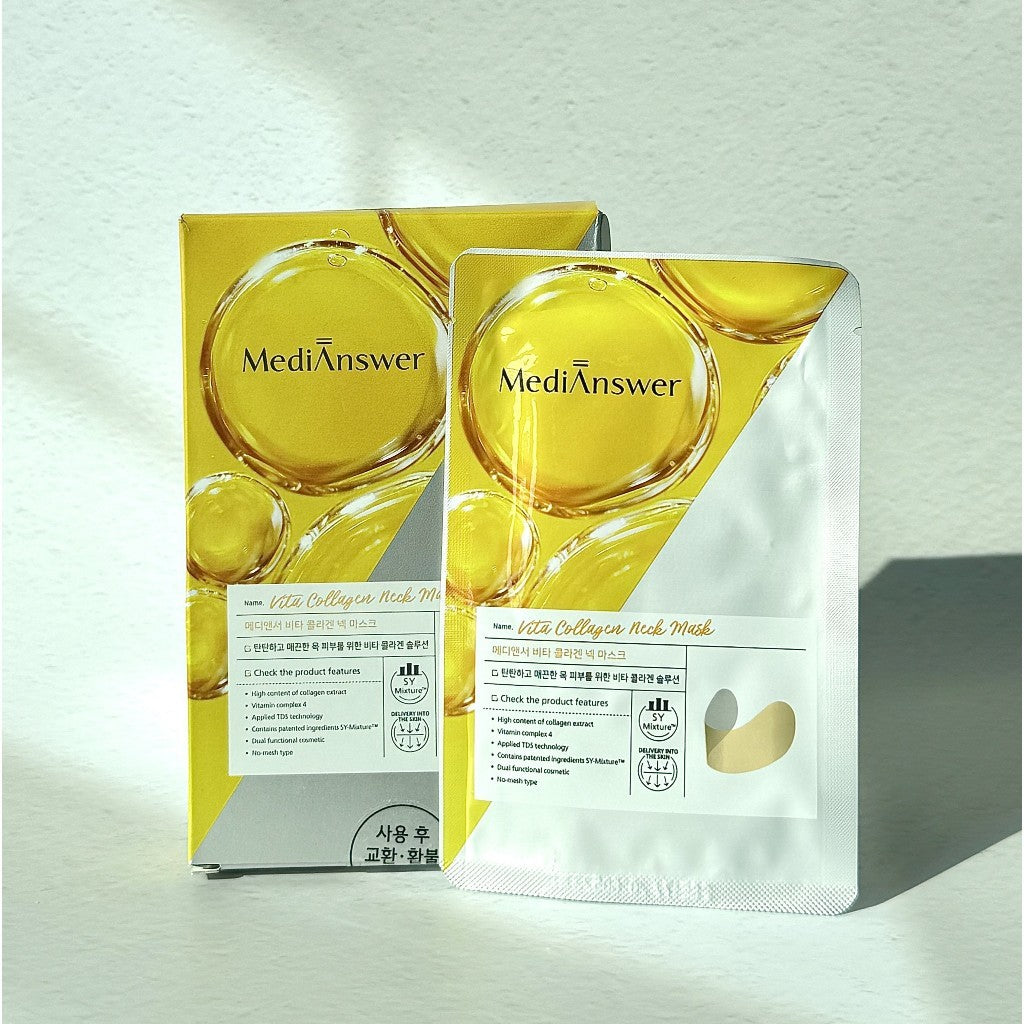 MEDIANSWER Vita Collagen Face, Neck Mask 1box(5 sheets) / 2type
