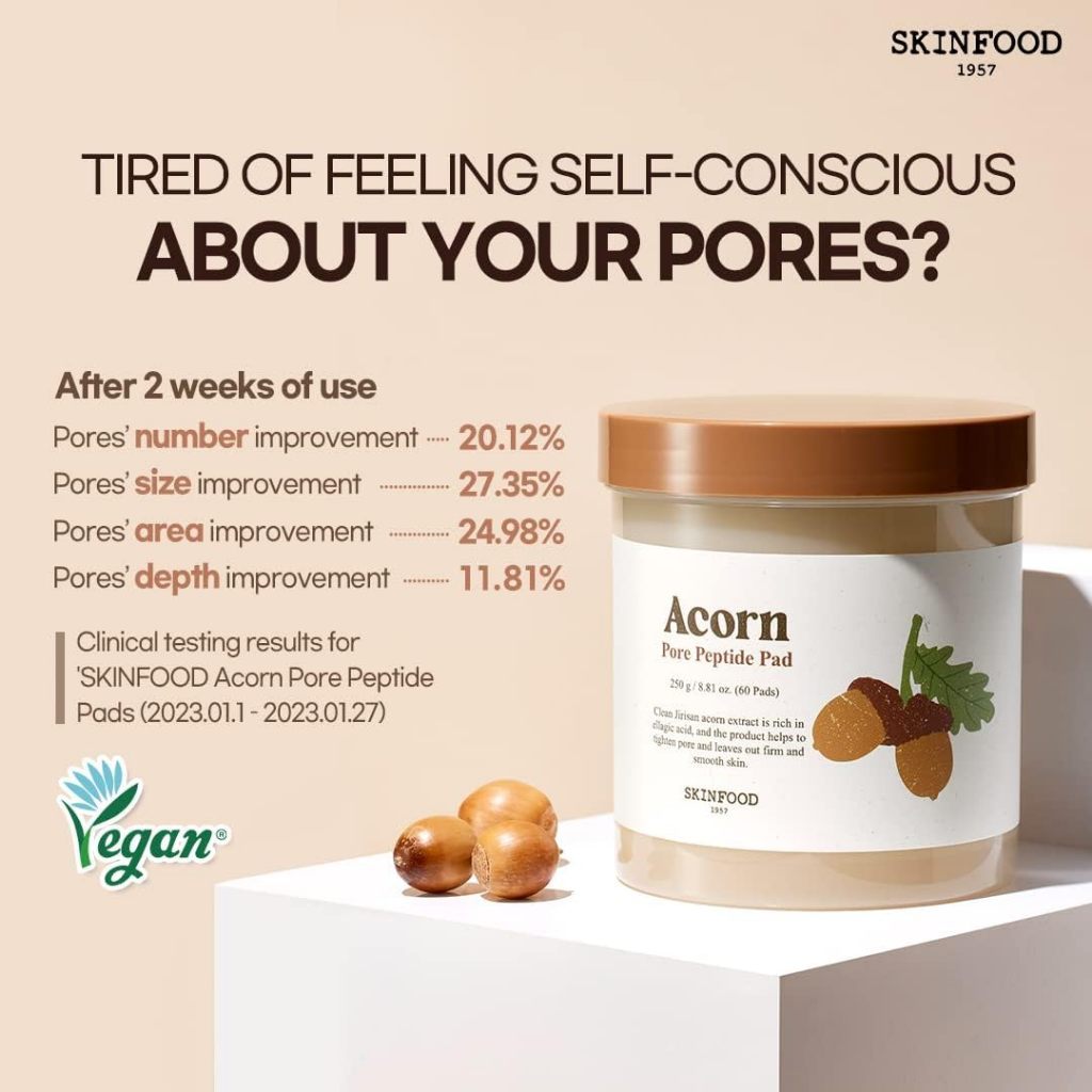 [Trial] SKINFOOD Acorn Pore Peptide Pad 10sheets