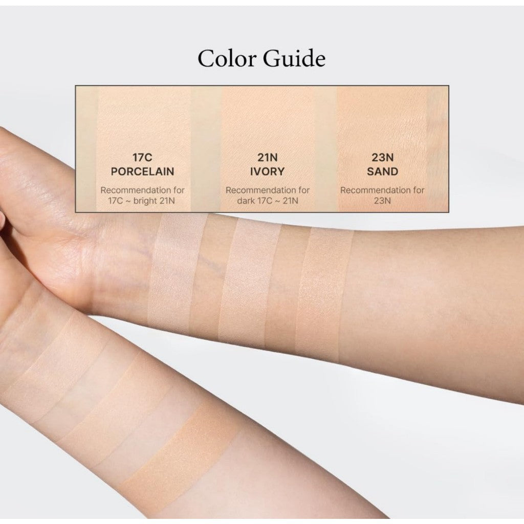 [TIRTIR] Aura Glow Cushion, 18g | Semi-Glow Finish, 72-Hour Radiance, Buildable coverage, Moisturized, Buildable skin, Korean Cushion