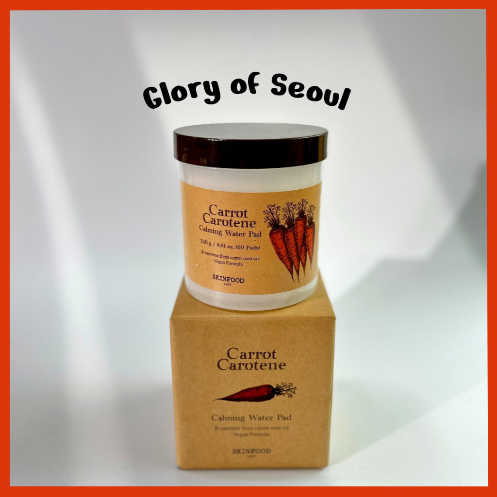 SKINFOOD Carrot Carotene Calming Water Pad 250g (8.81 oz.) 60 Sheets- Redness Relief Soothing, Vegan, Cruelty Free, Dermatologically Tested