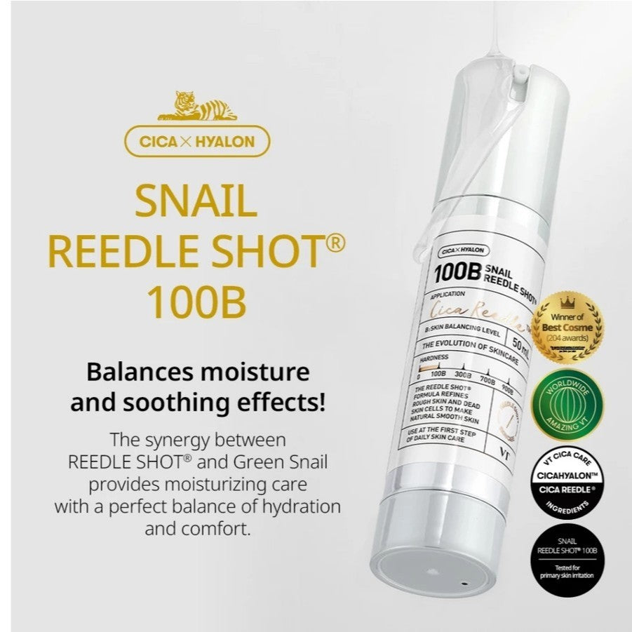 [New] VT Snail Reedle Shot 100B, 50mL | Green Snail Mucin 21%