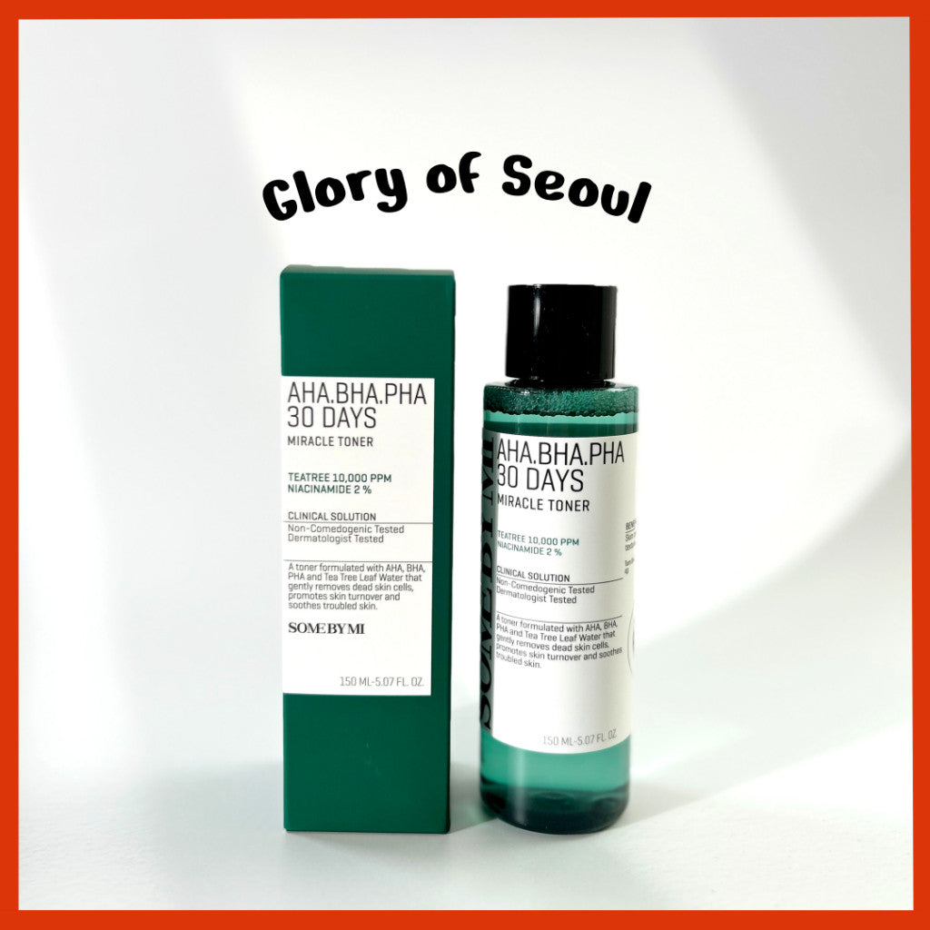 SOME BY MI AHA BHA PHA 30 Days Miracle Toner  5.07Oz/150ml  Made from Tea Tree Leaf Water for Sensitive Skin, Mild Exfoliating Daily Facial Toner, Korean Skin Care