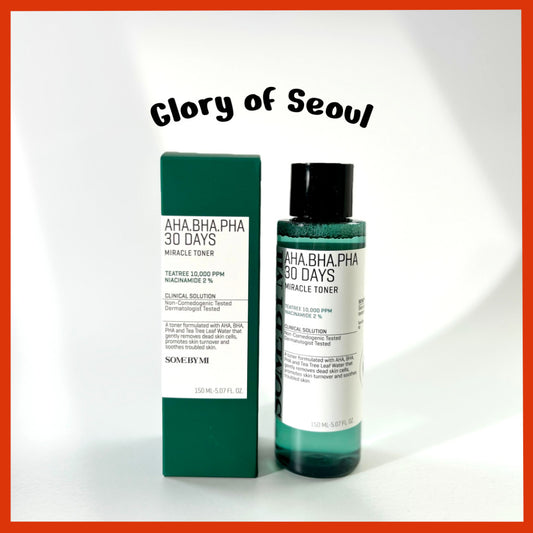 SOME BY MI AHA BHA PHA 30 Days Miracle Toner  5.07Oz/150ml  Made from Tea Tree Leaf Water for Sensitive Skin, Mild Exfoliating Daily Facial Toner, Korean Skin Care
