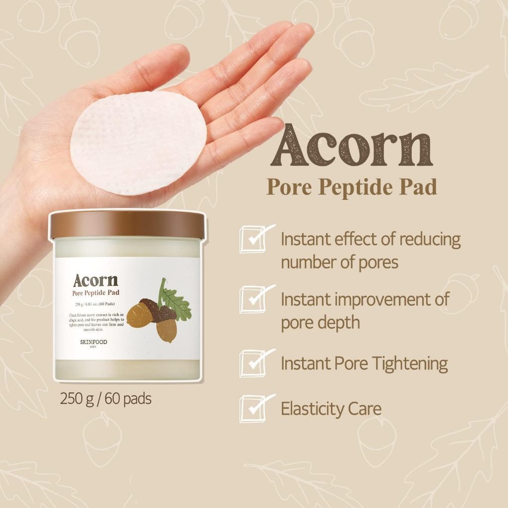[TRIAL SET] SKINFOOD Acorn Pore Peptide Pad 10 Sheets