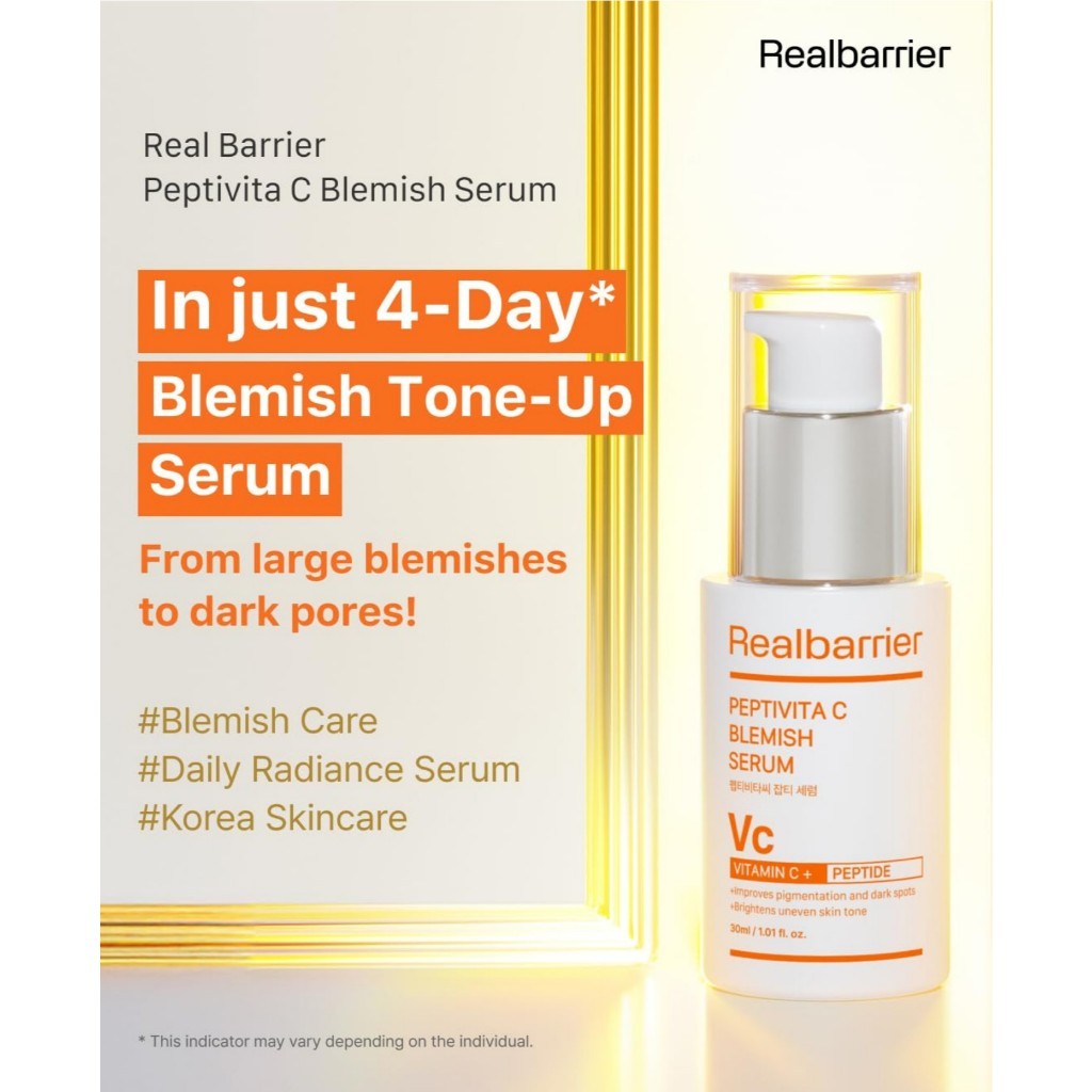 Real Barrier Serum (3 Types), 30mL | Peptivita C Blemish Serum / Retiniol Pore Tightening Serum / PDRN Glow Repair Serum